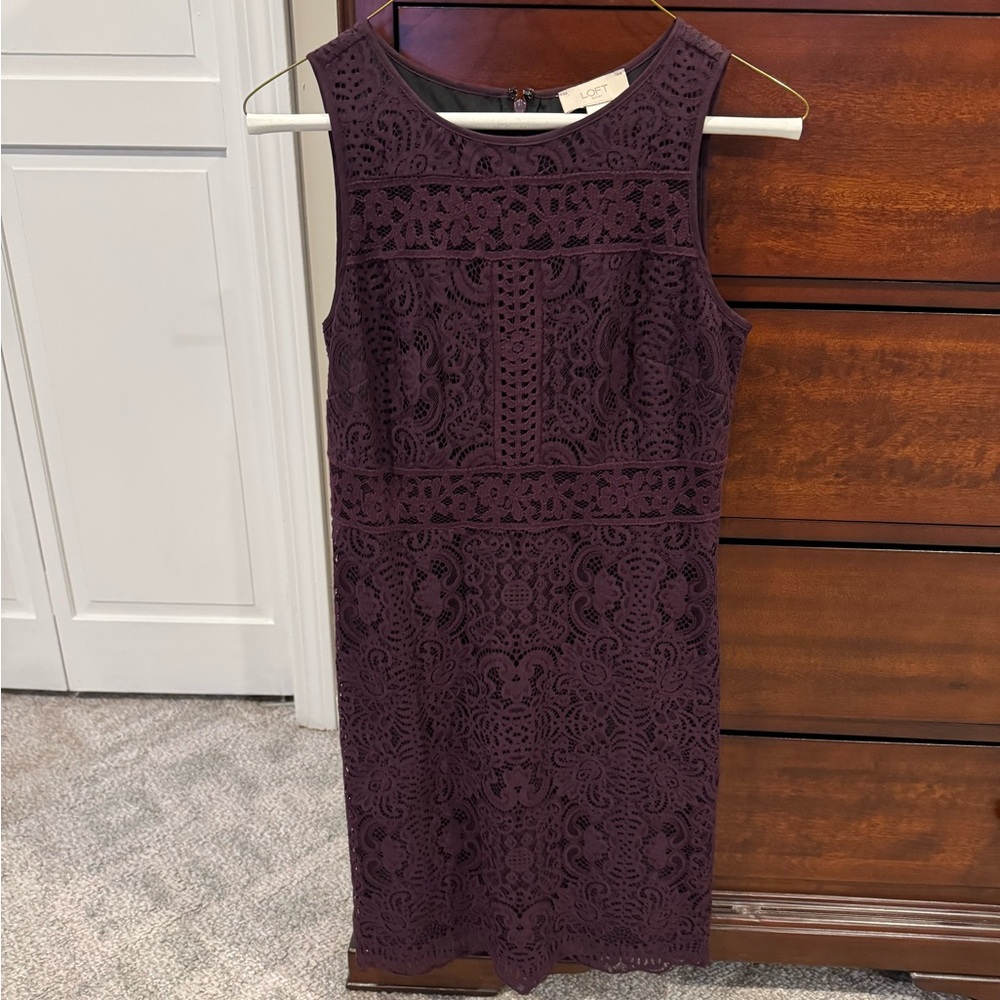 Knee length, Lacey purple dress